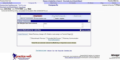 electronic prescription practice web