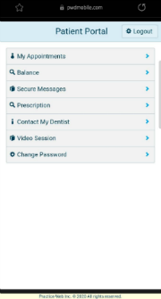 teledentistry software integration with patient portal- mobile view